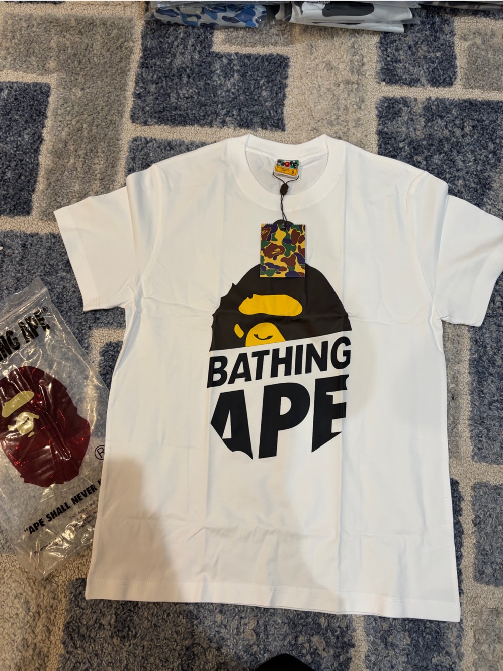 BAPE White Logo Graphic Short Sleeve T-Shirt